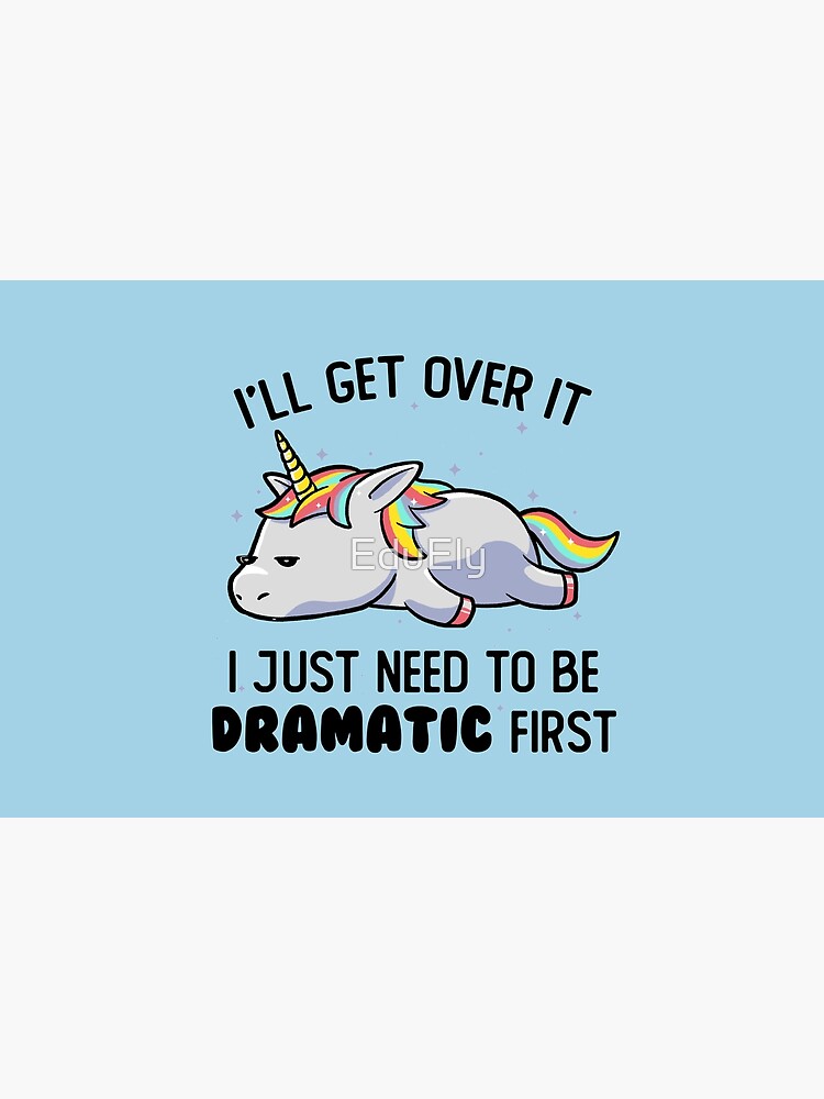Thumbnail 4 of 4, Zipper Pouch, I Just Need To Be Dramatic Lazy Unicorn Gift designed and sold by EduEly.