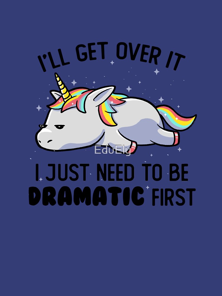 Thumbnail 3 of 3, Tank Top, I Just Need To Be Dramatic Lazy Unicorn Gift designed and sold by EduEly.