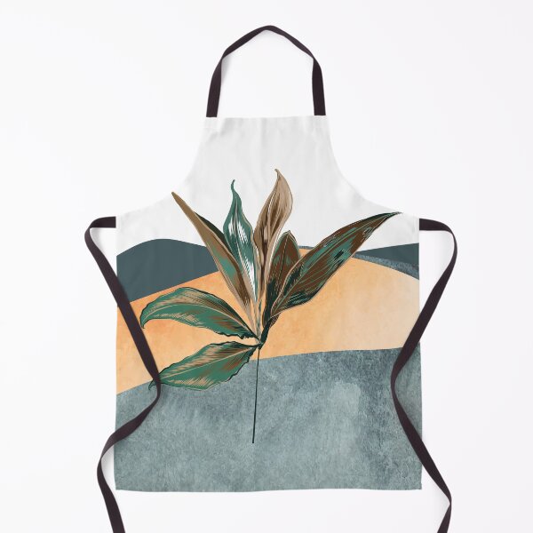 Item preview, Abstract watercolor landscape mountains and hills with vintage botanical plant digital design illustration designed and sold by MyBlackDreams.
