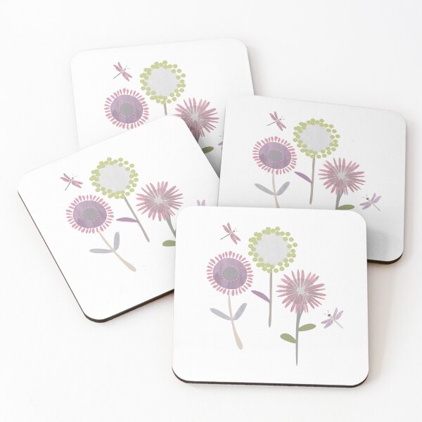 Item preview, My Happy Place abstract art - Simple Dragonfly and Cornflower Pattern designed and sold by Caroline Laursen.