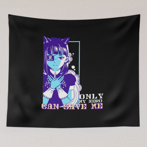 Item preview, Only My Hero Can Save Me Retro Gaming Anime Girl designed and sold by fifty-bucks.