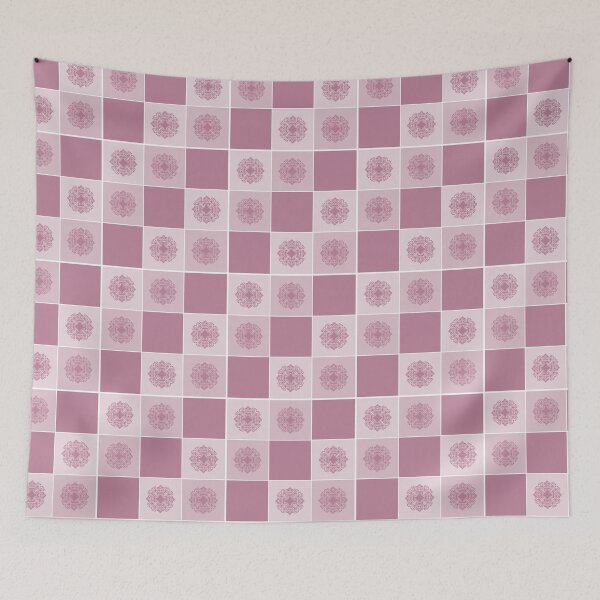 Item preview, Vintage tile pattern in dusky pink designed and sold by Ninaeva.