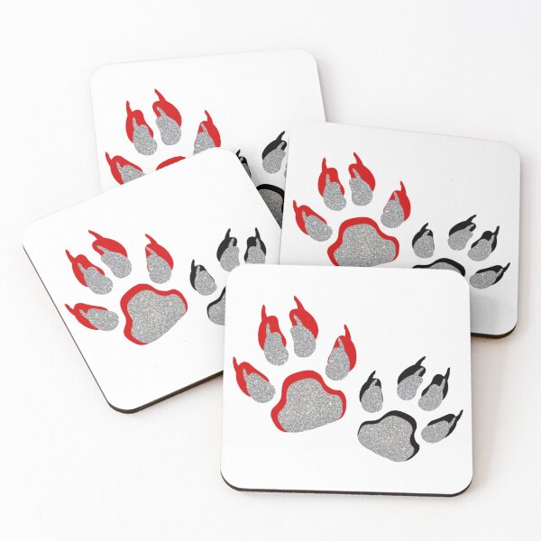 Item preview, red and black glitter paw prints designed and sold by Julia Santos.
