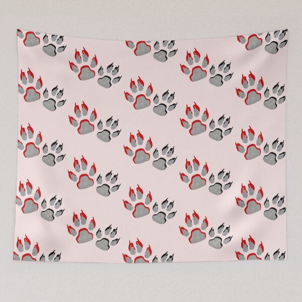 Item preview, red and black glitter paw prints designed and sold by Julia Santos.