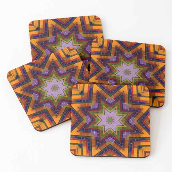 Item preview, Golden mandala geometric pattern- big yellow tile designed and sold by Geometrina.