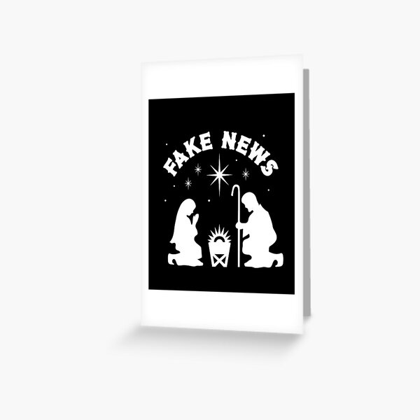 Item preview, Jesus Is Born Fake News Atheist Christmas Anti Religion Anti Church Nativity Scene designed and sold by SpreadForSatan.