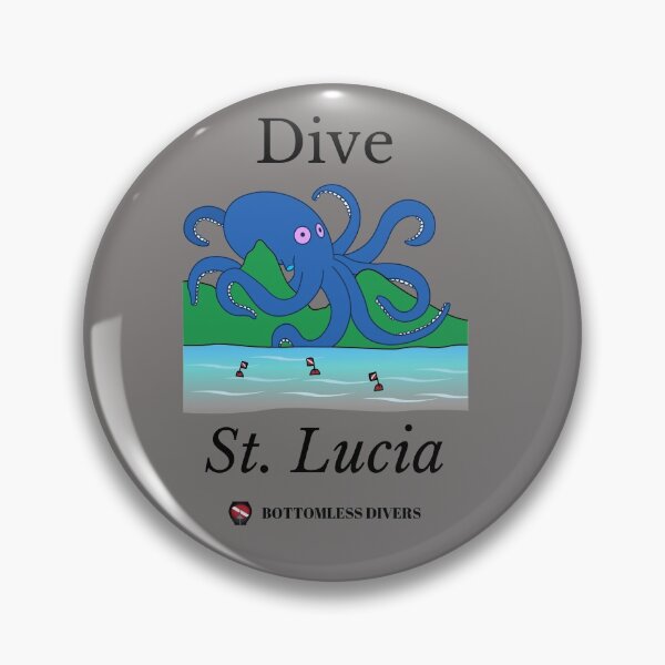 Item preview, Dive St. Lucia Blue Octopus with Black Font designed and sold by BottomlessDiver.