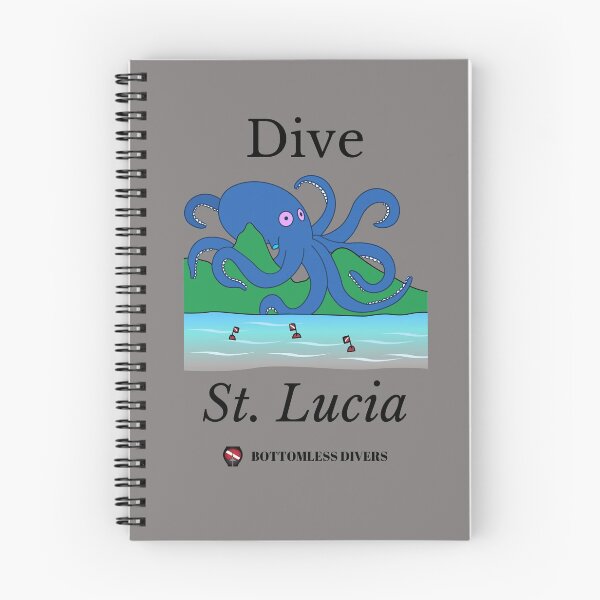 Item preview, Dive St. Lucia Blue Octopus with Black Font designed and sold by BottomlessDiver.