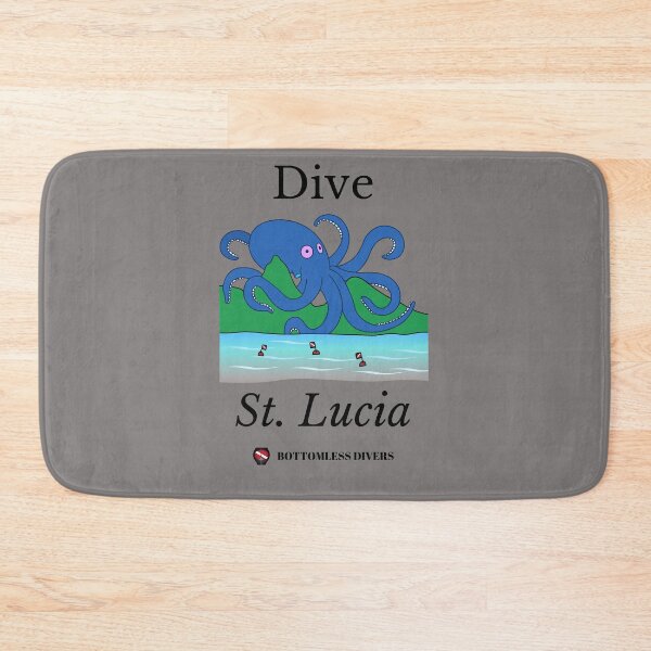 Item preview, Dive St. Lucia Blue Octopus with Black Font designed and sold by BottomlessDiver.