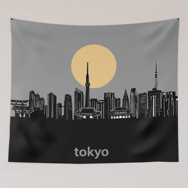 Item preview, tokyo skyline minimal designed and sold by BekimART2.