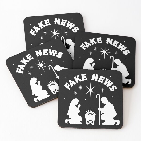 Item preview, Jesus Is Born Fake News Atheist Christmas Anti Religion Anti Church Nativity Scene designed and sold by SpreadForSatan.