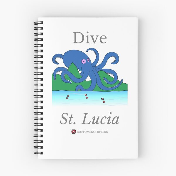Item preview, Dive St. Lucia Blue Octopus with Grey Font designed and sold by BottomlessDiver.