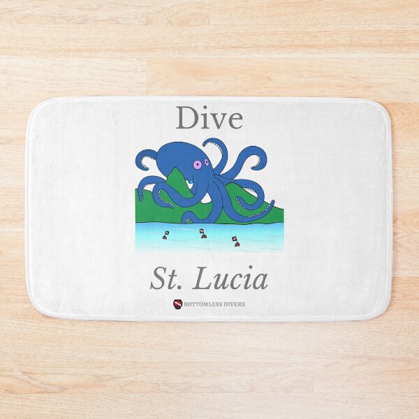 Item preview, Dive St. Lucia Blue Octopus with Grey Font designed and sold by BottomlessDiver.