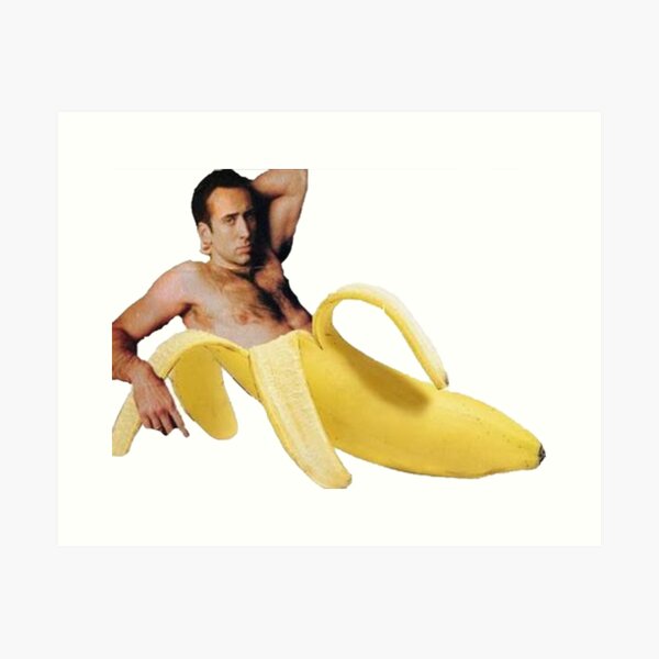 Nicholas Cage Sexy Banana Pose Art Print