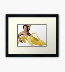Nicholas Cage Sexy Banana Pose Framed Print