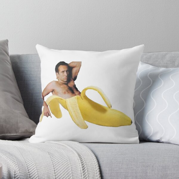 Nicholas Cage Sexy Banana Pose Throw Pillow