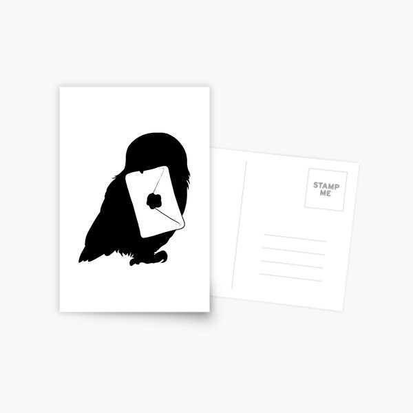 Magische Eule und Brief Silhouette Postkarte