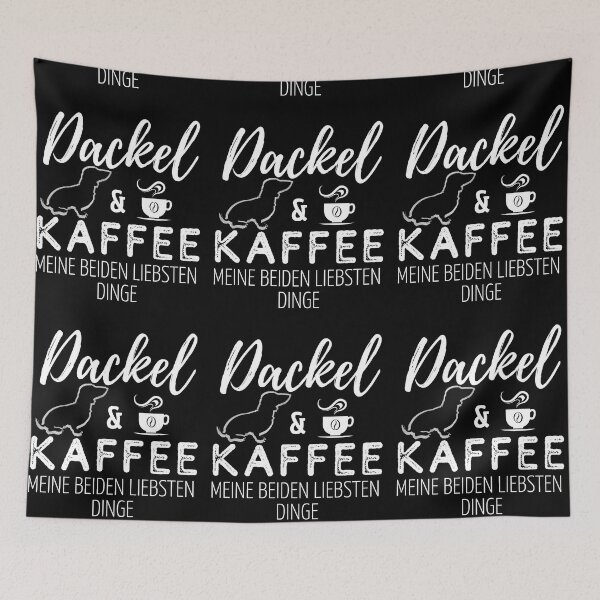 Item preview, Dachshund & Coffee Print | black designed and sold by TheDachshund.