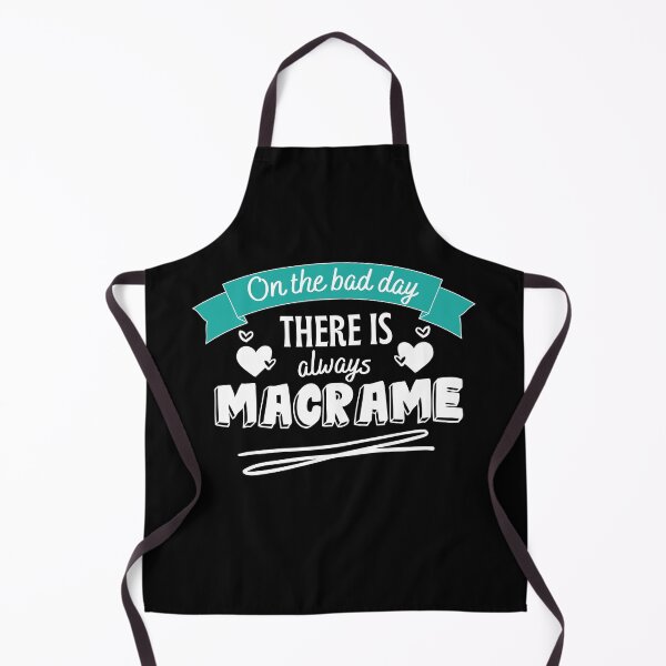 Item preview, On the bad day there is always macramé with teal banner, hearts and white bold and handwritten text. designed and sold by milkasweet.
