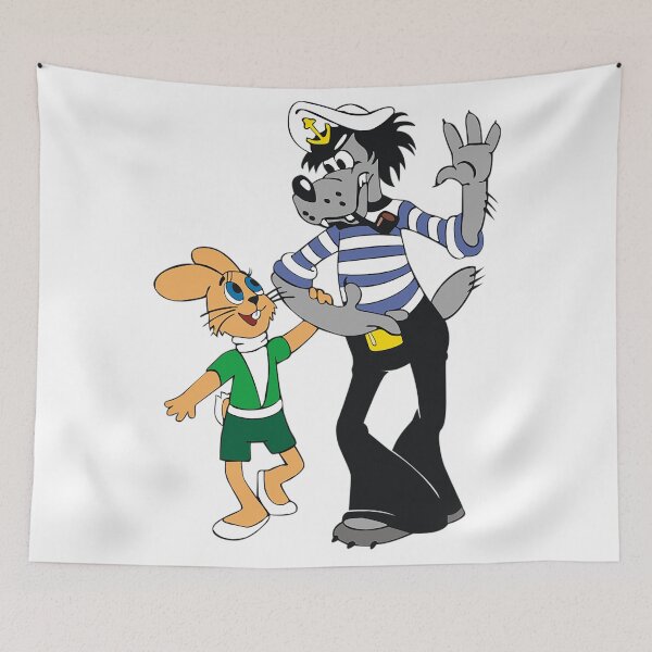 Item preview, cartoons wolf and rabbit designed and sold by OmaxO.