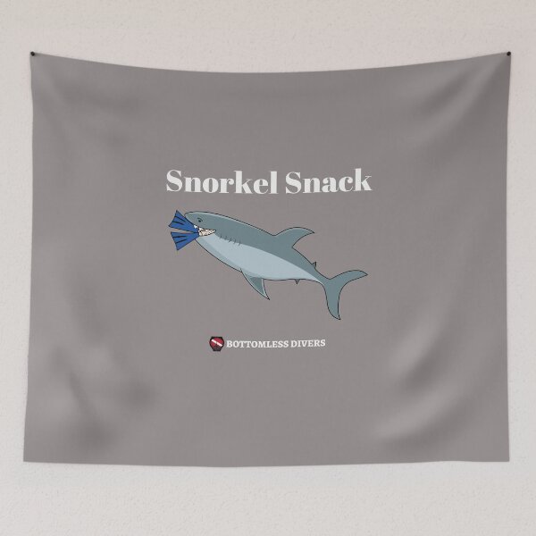 Item preview, Shark Snorkel Snack with White Font designed and sold by BottomlessDiver.