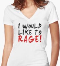 I WOULD LIKE TO RAGE!!! - Grog Strongjaw Women's Fitted V-Neck T-Shirt