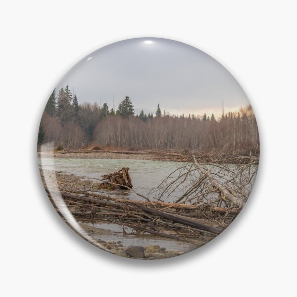 Item preview, A cold river in British Columbia, Canada, during a spring at sunset designed and sold by SnapTPhotograph.