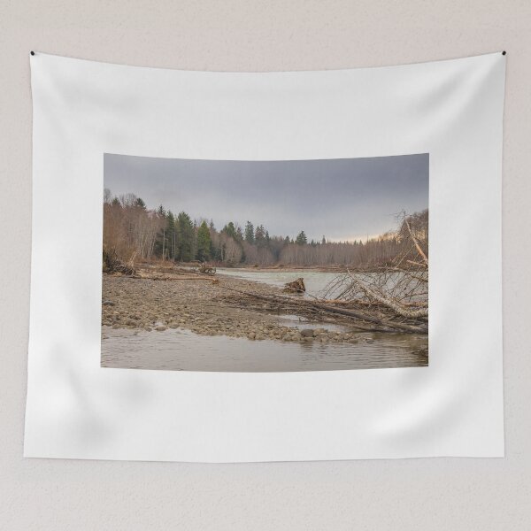 Item preview, A cold river in British Columbia, Canada, during a spring at sunset designed and sold by SnapTPhotograph.