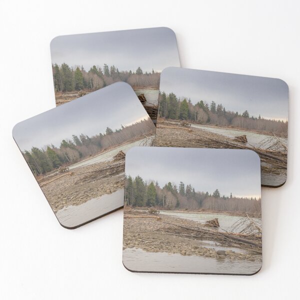 Item preview, A cold river in British Columbia, Canada, during a spring at sunset designed and sold by SnapTPhotograph.