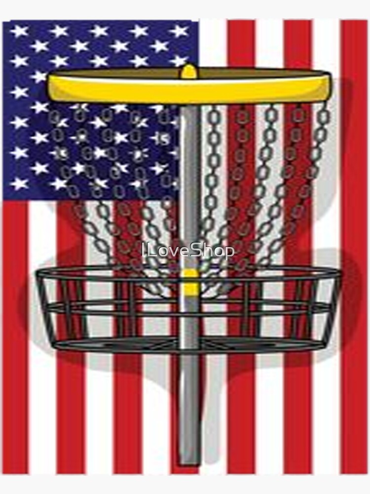 "Cool US Flag Disc Golf Basket" Sticker for Sale by Redbubble