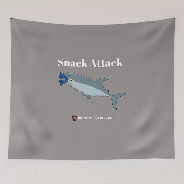 Item preview, Shark Snack Attack with White Font designed and sold by BottomlessDiver.