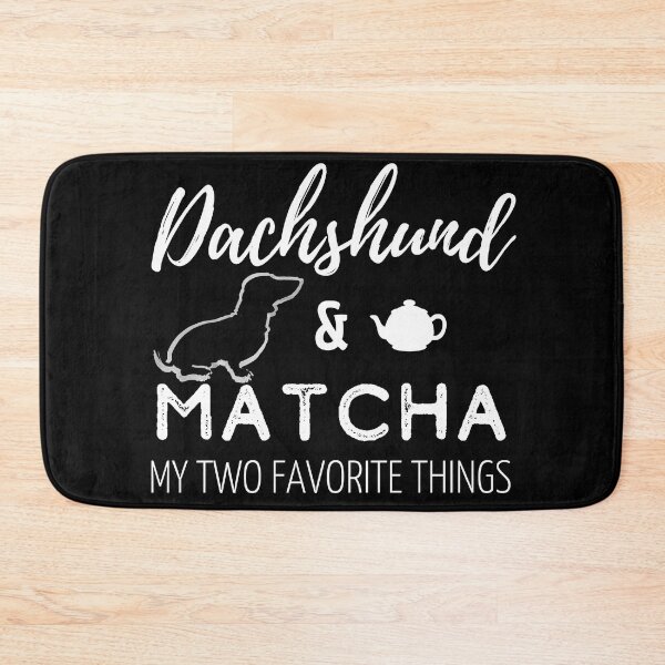 Item preview, Dachshund & Matcha Print | black designed and sold by TheDachshund.