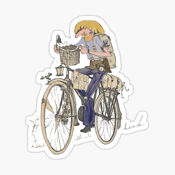 The cyclist in blues Sticker