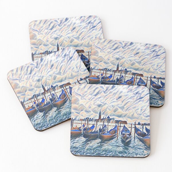 Item preview, Travel Overseas Venice Gondola Venetian Boat Painting designed and sold by Simona Balan.