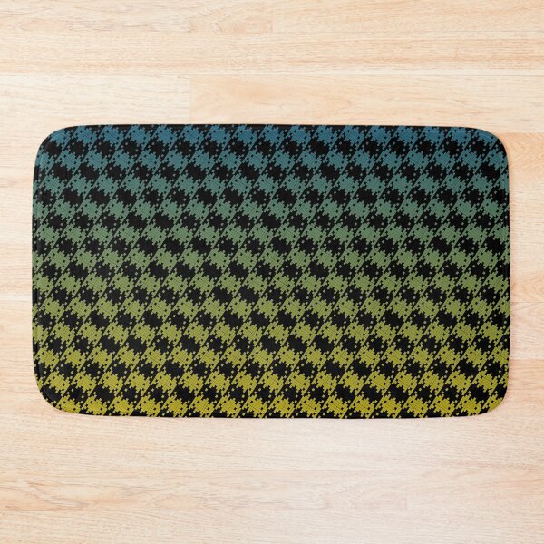 Item preview, Space Invader Dogtooth Pattern Black Blue and Yellow Fade designed and sold by Quooki.