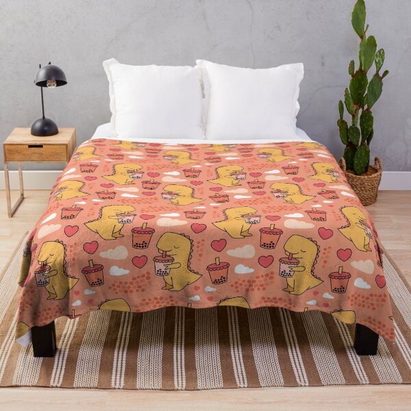 Item preview, Boba Tea Rex Pattern - Cute Funny Bubble Tea Dino Print designed and sold by BobaTeaMe.