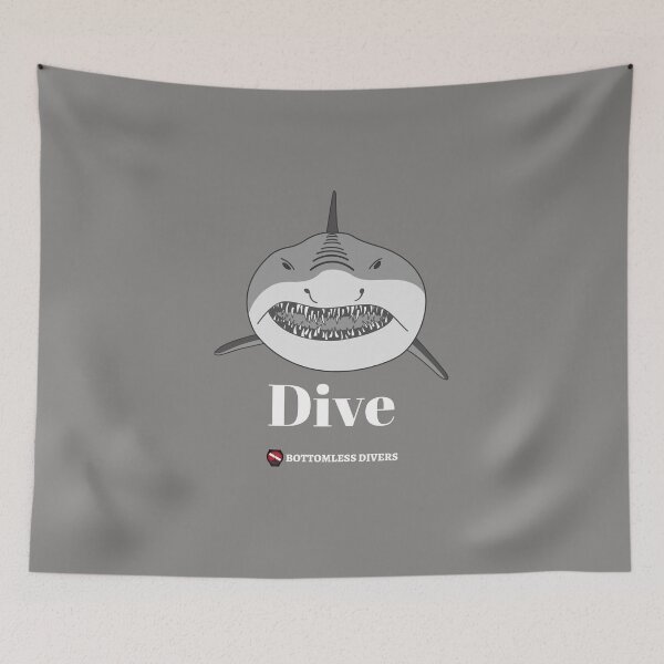 Item preview, Dive Mako Shark Face with White Font designed and sold by BottomlessDiver.