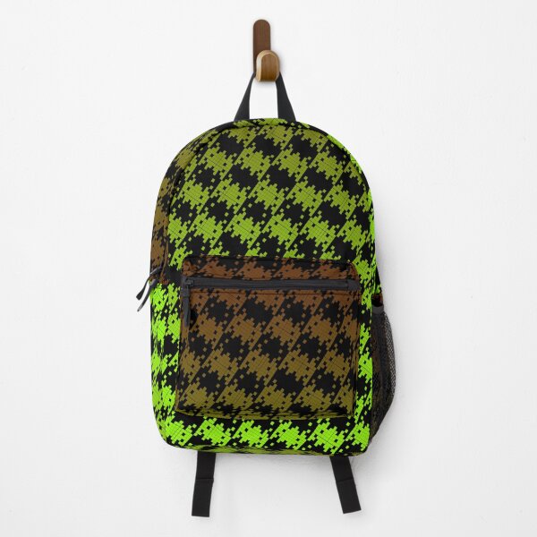 Item preview, Space Invader Dogtooth Pattern Black Brown and Lime Fade designed and sold by Quooki.