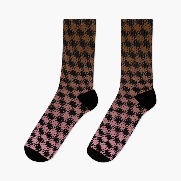 Item preview, Space Invader Dogtooth Pattern Black Brown and Pink Fade designed and sold by Quooki.