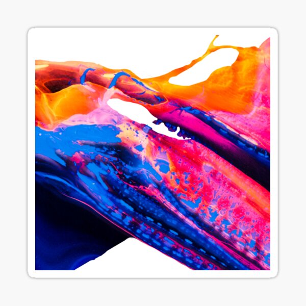 Abstract X swoosh (orange/blue/pink/purple) Sticker