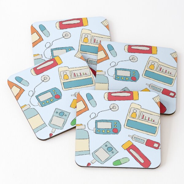 Item preview, Diabetes Pump and Injection Doodles designed and sold by LouiseFranksArt.