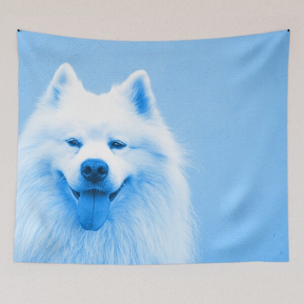 Item preview, Samoyed Staring in Blue designed and sold by wingstar.