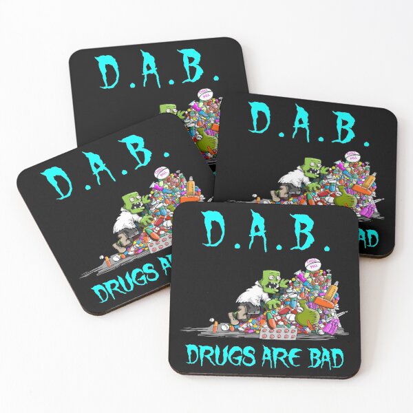 Item preview, D.A.B. Drugs Are Bad - Monster Dude With Bloodshot Eyes Climbing A Pile Of Drugs designed and sold by Oaks Creations.