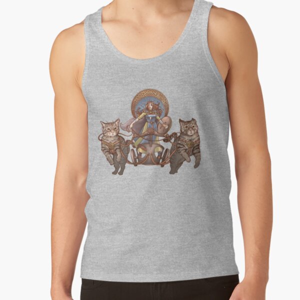 Freya Driving Her Cat Chariot Tank Top