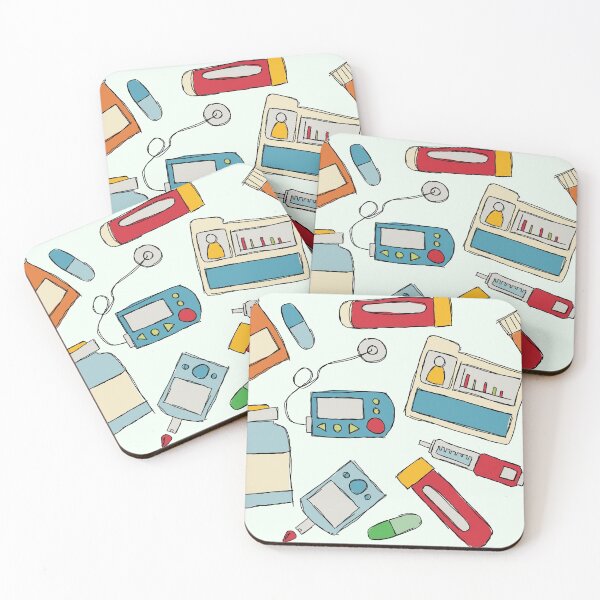 Item preview, Diabetes Pump and Injection Doodles designed and sold by LouiseFranksArt.