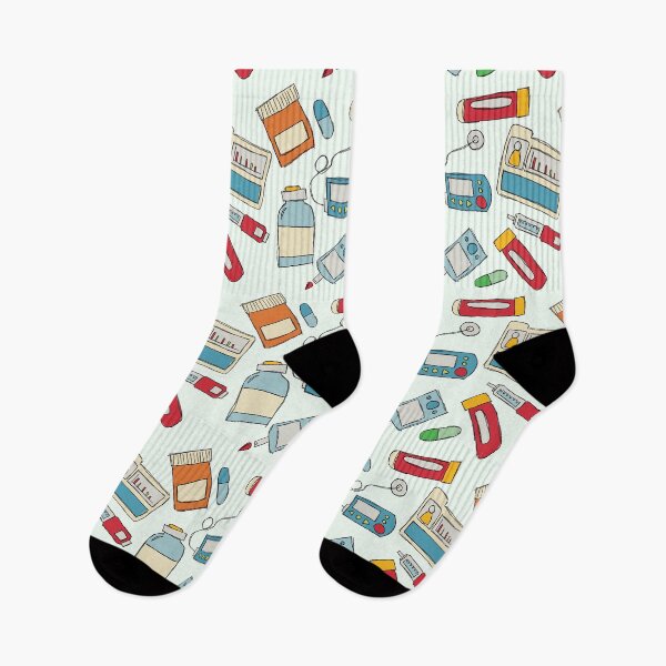 Item preview, Diabetes Pump and Injection Doodles designed and sold by LouiseFranksArt.
