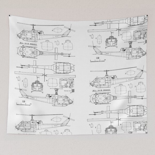 Aperçu de l'œuvre Dessin technique UH-1B créée et vendue par Huey 218: Restoring a legend.