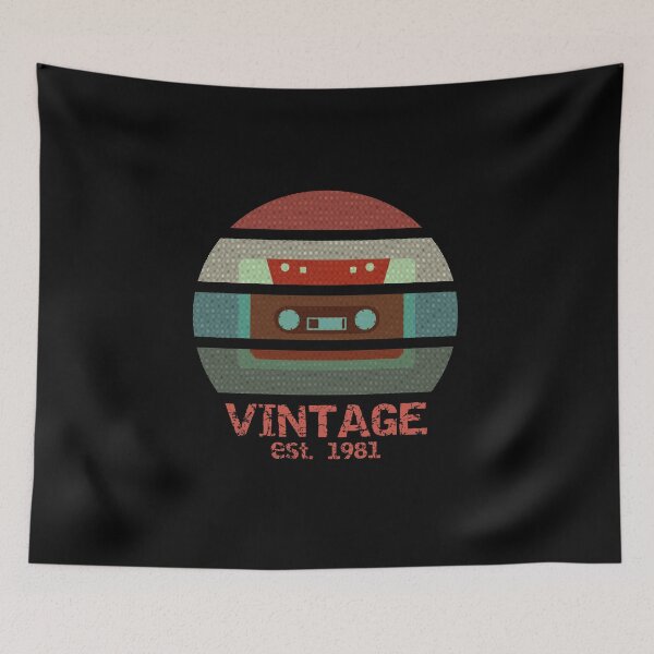 Item preview, Vintage est 1981 funny hipster cassette tape designed and sold by Arlooz Tees.