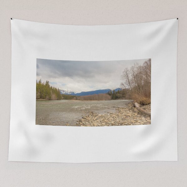 Item preview, A cold Kalum River in Spring, with Mount Garland in the background designed and sold by SnapTPhotograph.