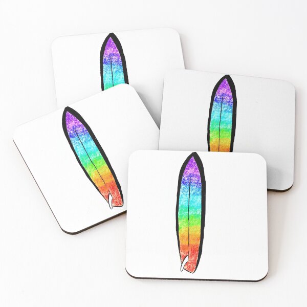 Aperçu de l'œuvre Planche de surf Rainbow Single Fin créée et vendue par TheSaltSirens.